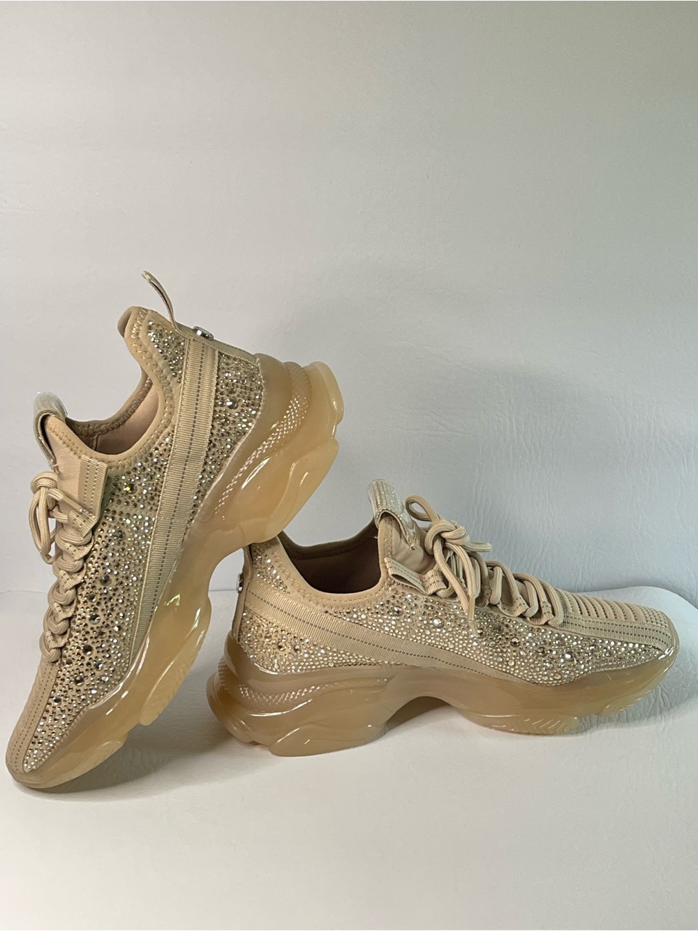 🌙✨Steve Madden Nude Crystal Embellished Chunky Sneaker